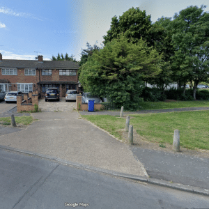 large off-street car parking front of house